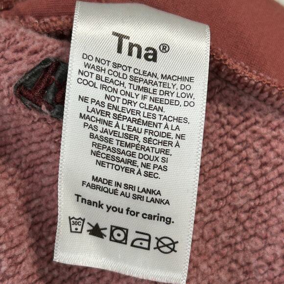 TNA Cozy Fleece Boyfriend Shorts Medium Red Drawstring Mid Thigh Lounge Gym - Picture 7 of 7